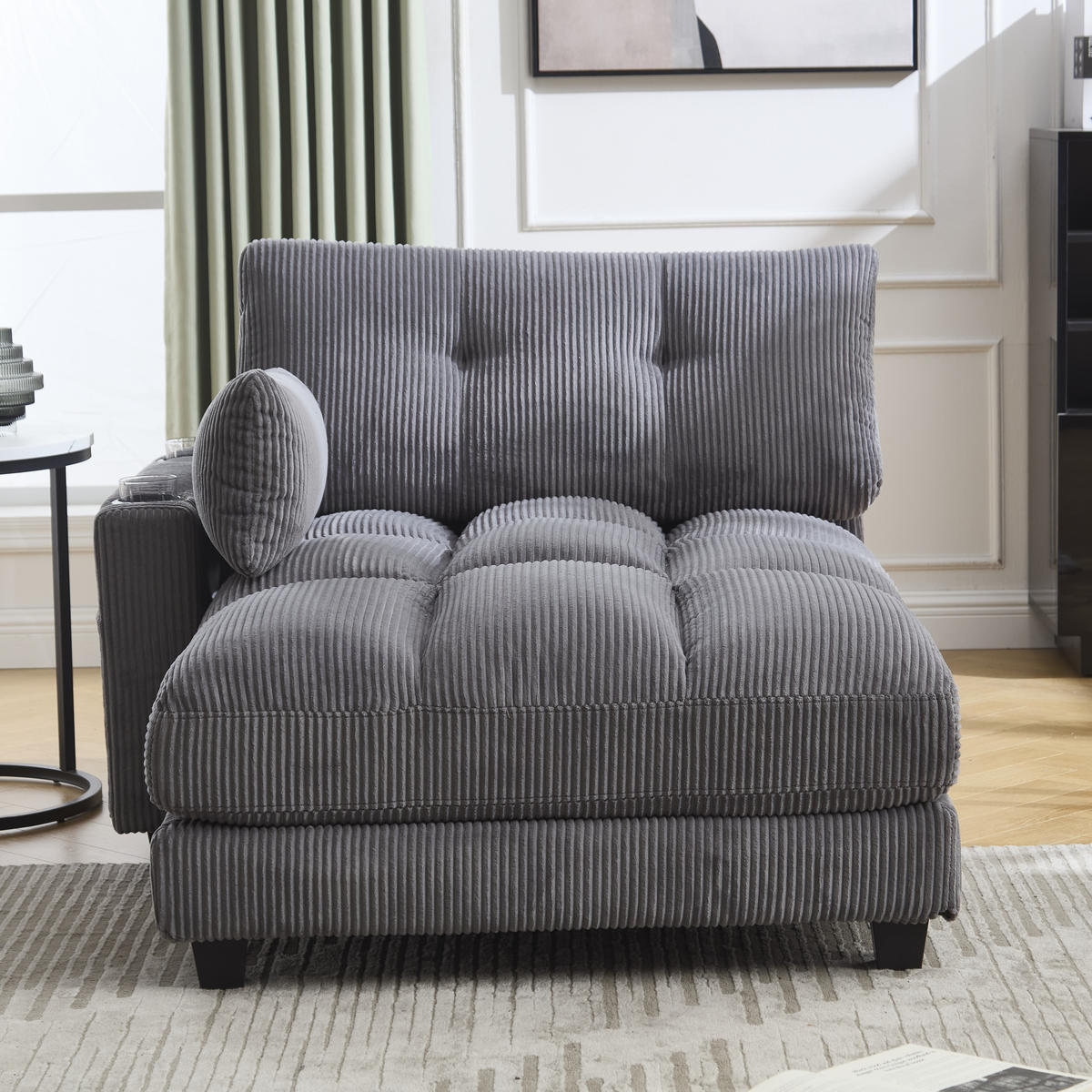 SOFABETT 140/112/81 cm Grau - Grau, Textil (112/81/140cm)