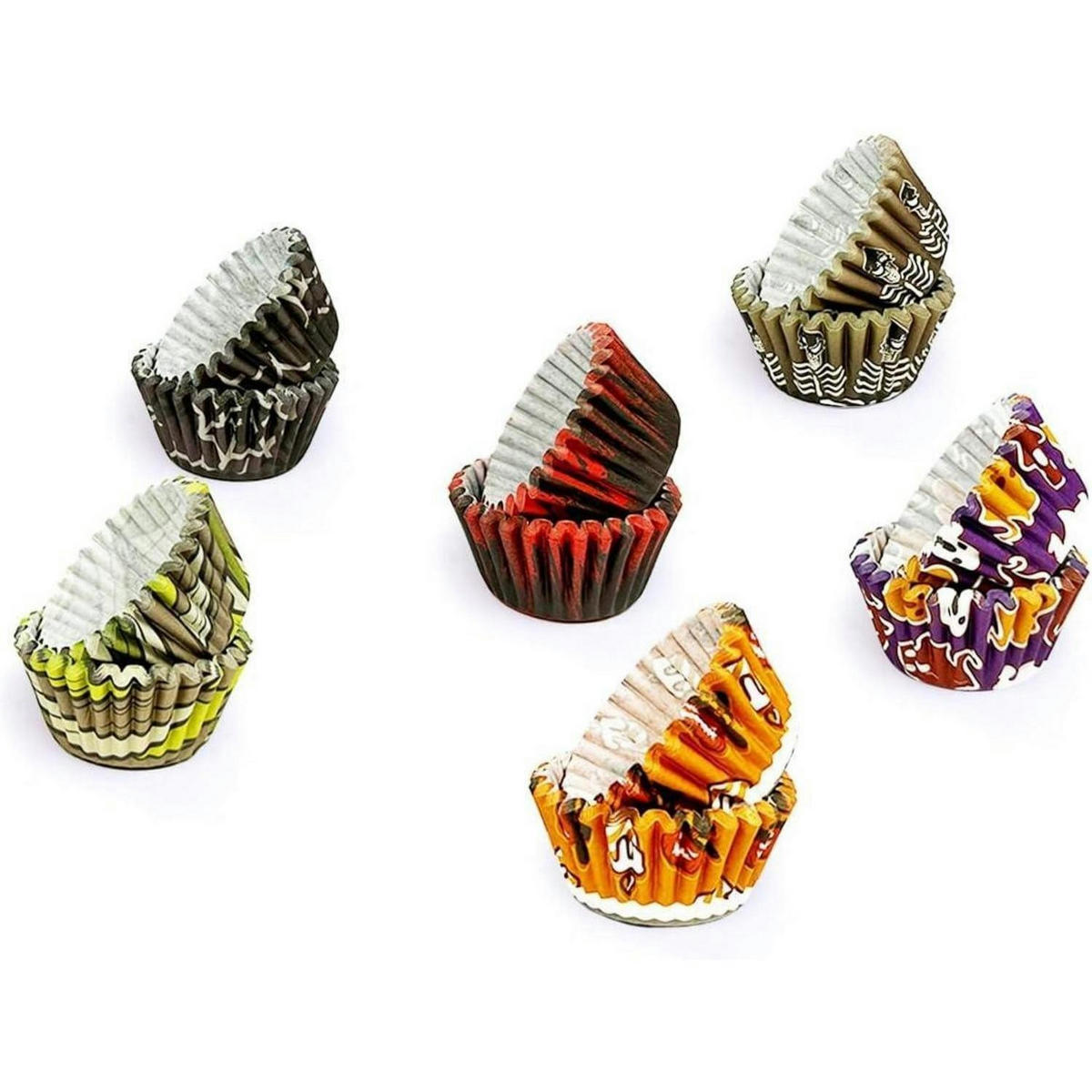 MUFFINFÖRMCHEN 300 Stück Set Halloween-Design Mini - Multicolor, Papier (3.2/2.1/3.2cm)