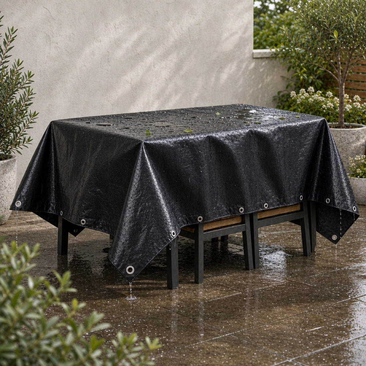ABDECKPLANE Schwarz wasserdicht 2x3 m - Schwarz, Kunststoff (300/200/0.1cm) - Relaxdays