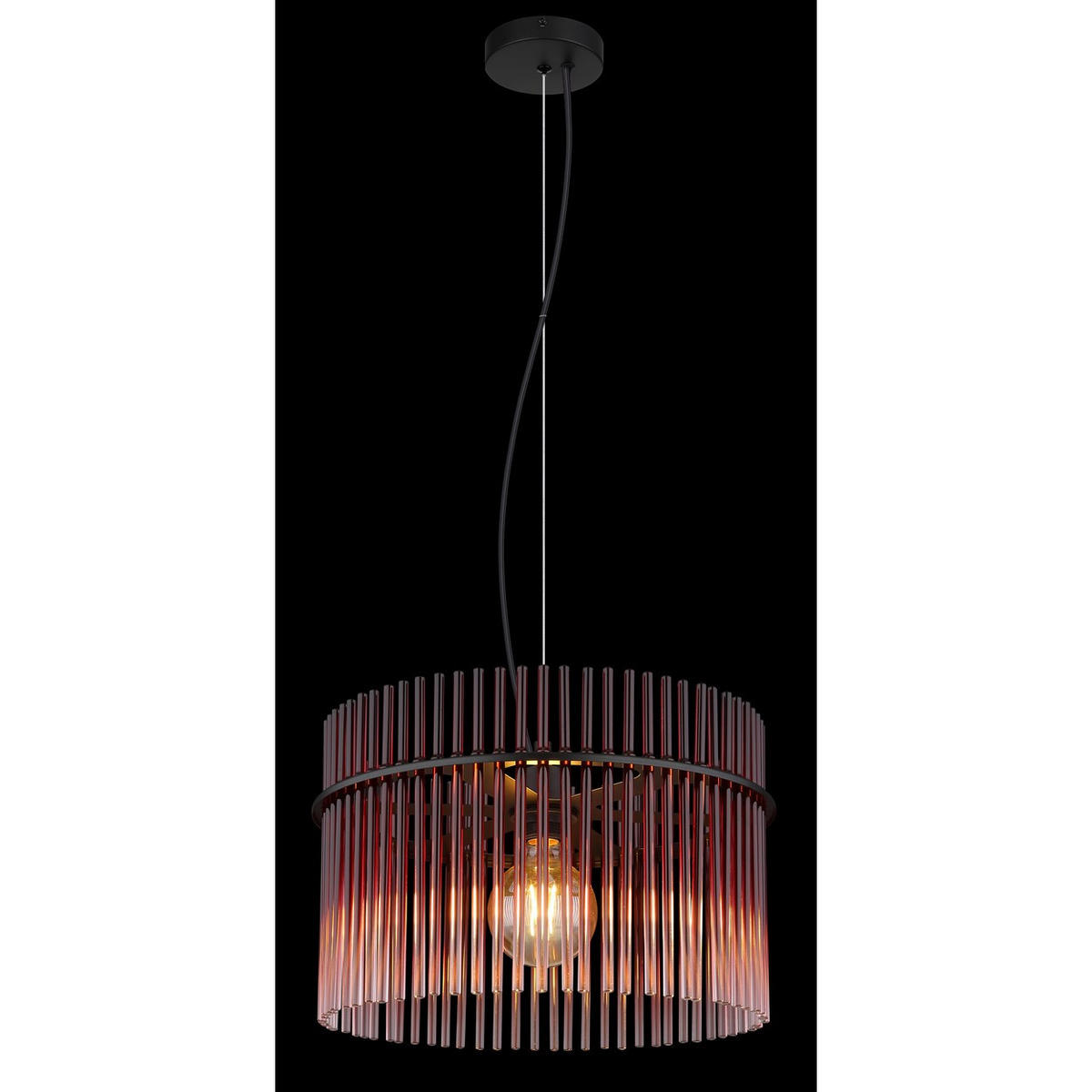 HÄNGELEUCHTE Metall Rot - Rot, Glas (40/40/150cm) - Globo Lighting