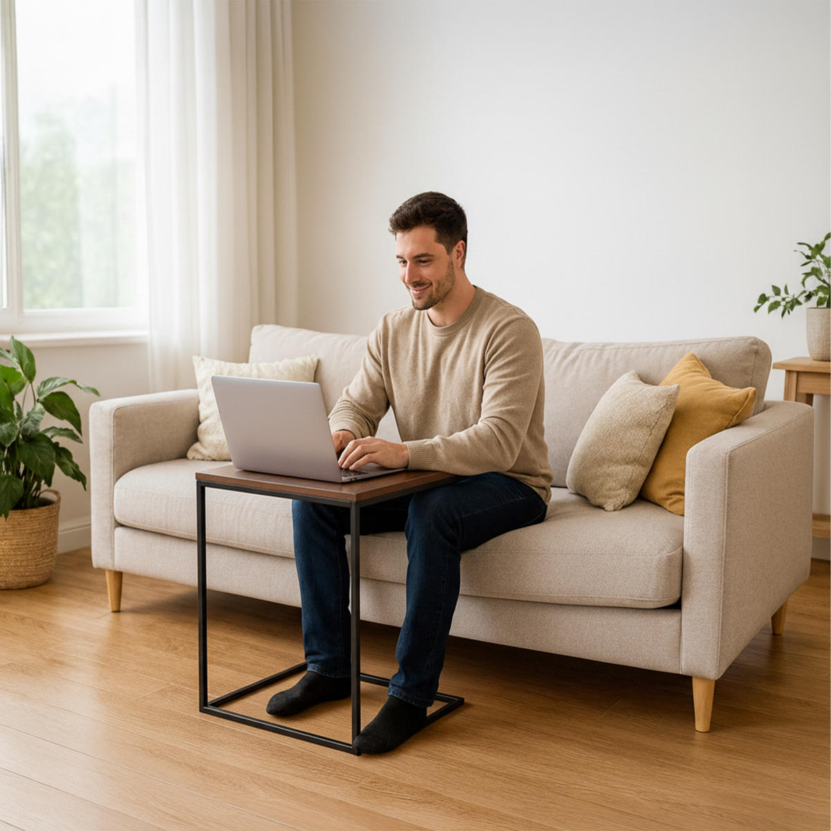 BEISTELLTISCH - Multicolor, Holzwerkstoff/Metall (35/55/60cm) - Relaxdays