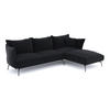 ECKSOFA RECHTS Texturierter Samt Anthrazit 290cm - Dunkelgrau/Anthrazit, Textil (290/100cm) - Sia Home