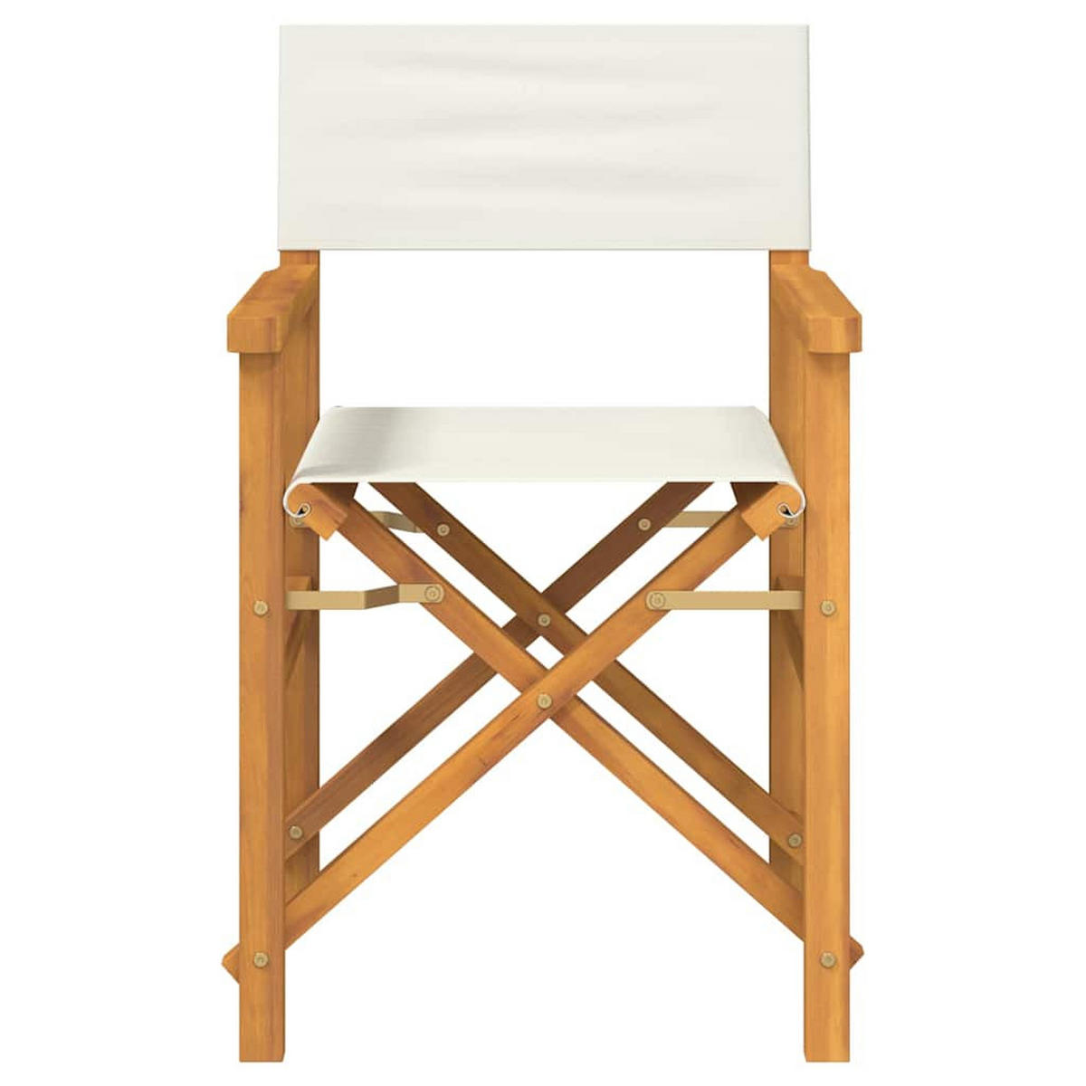 REGIESTUHL Klappbar Creme Massivholz Teak - Creme, Holz (55/85/54cm) - vidaXL