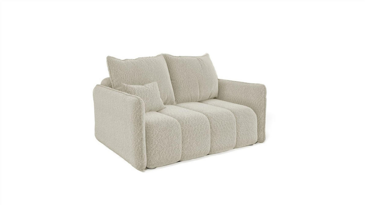 SOFASET Morgano 3-2-1 - Creme, Holzwerkstoff/Textil (216/86/102cm) - Fun Möbel