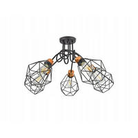 DECKENLEUCHTE EDISON II - Goldfarben/Schwarz, Metall (75/75/45cm) - kiki design