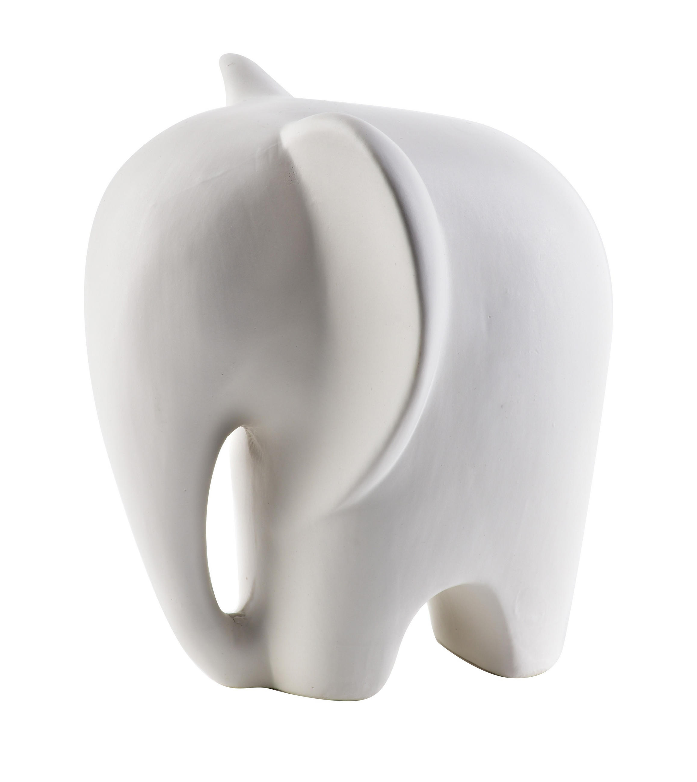DEKOELEFANT Mia Weiß 15/12/16.5 cm Keramik - Weiß, Keramik (12/16.5/15cm) - Mondex