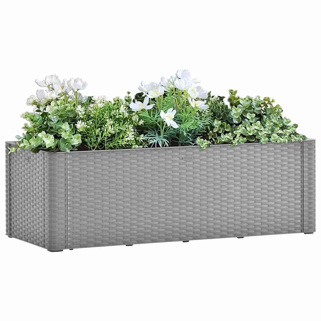 GARTEN-HOCHBEET mit Selbstbewässerungssystem Grau 100x43x33 cm - Grau, Kunststoff (100/33/43cm)