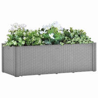 GARTEN-HOCHBEET mit Selbstbewässerungssystem Grau 100x43x33 cm - Grau, Kunststoff (100/33/43cm)