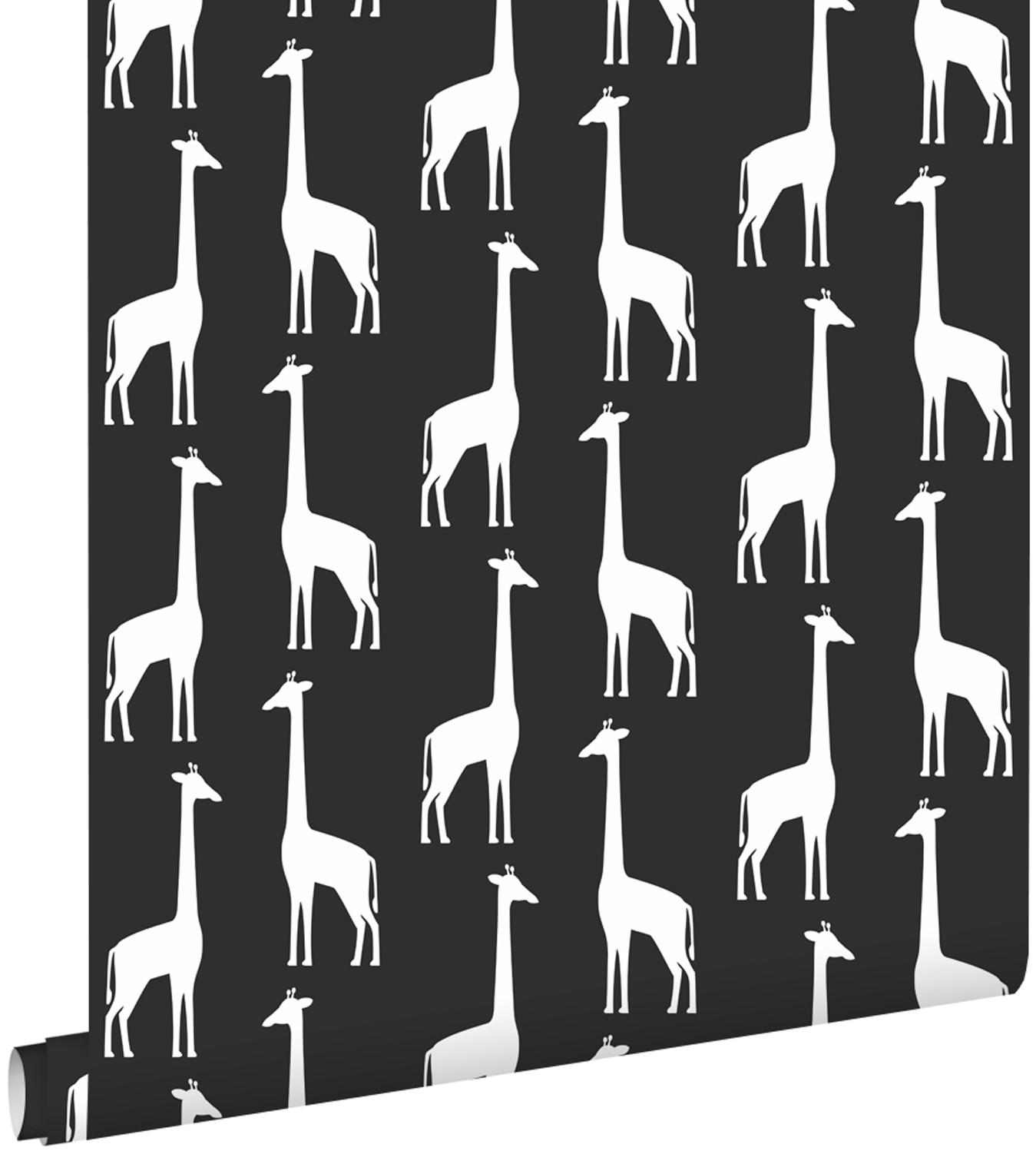 TAPETE Giraffen 53 cm x 10.05 m - Schwarz, Papier (53/0.1cm) - ESTAhome