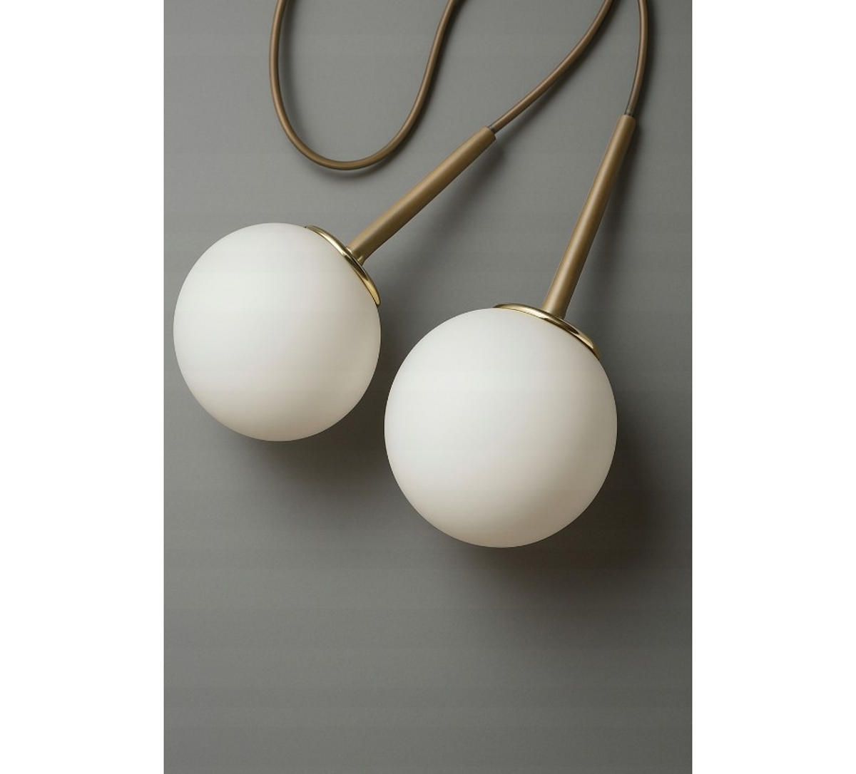 PENDELLEUCHTE ECRU II - Beige/Goldfarben, Glas/Metall (30/30/100cm) - kiki design