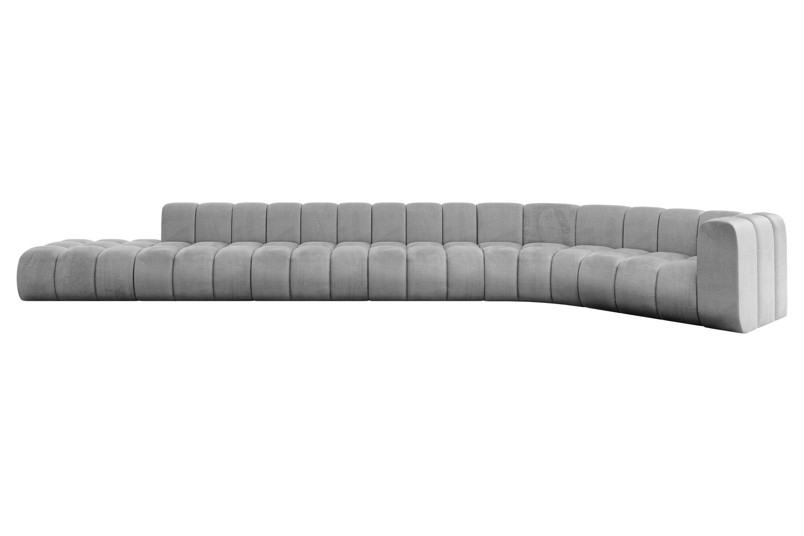ECKSOFA modulares Sofa Tilmo-L3 - 581x194x70 cm Grau - Hellgrau, Holzwerkstoff/Textil (581/194cm) - ALTDECOR