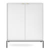 HIGHBOARD Vellore Weiß 104 cm - Goldfarben/Schwarz, Holzwerkstoff/Metall (104/125/39cm) - Selsey