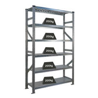 FACHBODENREGAL Proximo Stecksystem 210x120x40cm 6 Ebenen Beidseitig nutzbar Verzinkt - Silberfarben, Metall (120/210/40cm) - PROREGAL