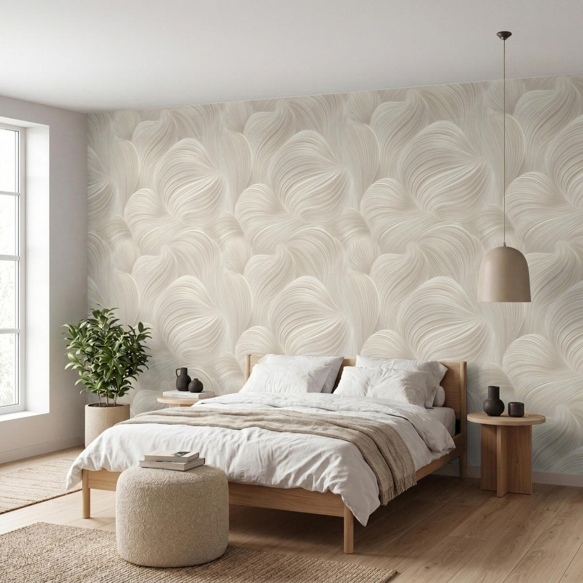 TAPETE - Lines - Ventilator - Beige - 500x280 cm - Creme, Papier (500/280cm) - OnlyWow