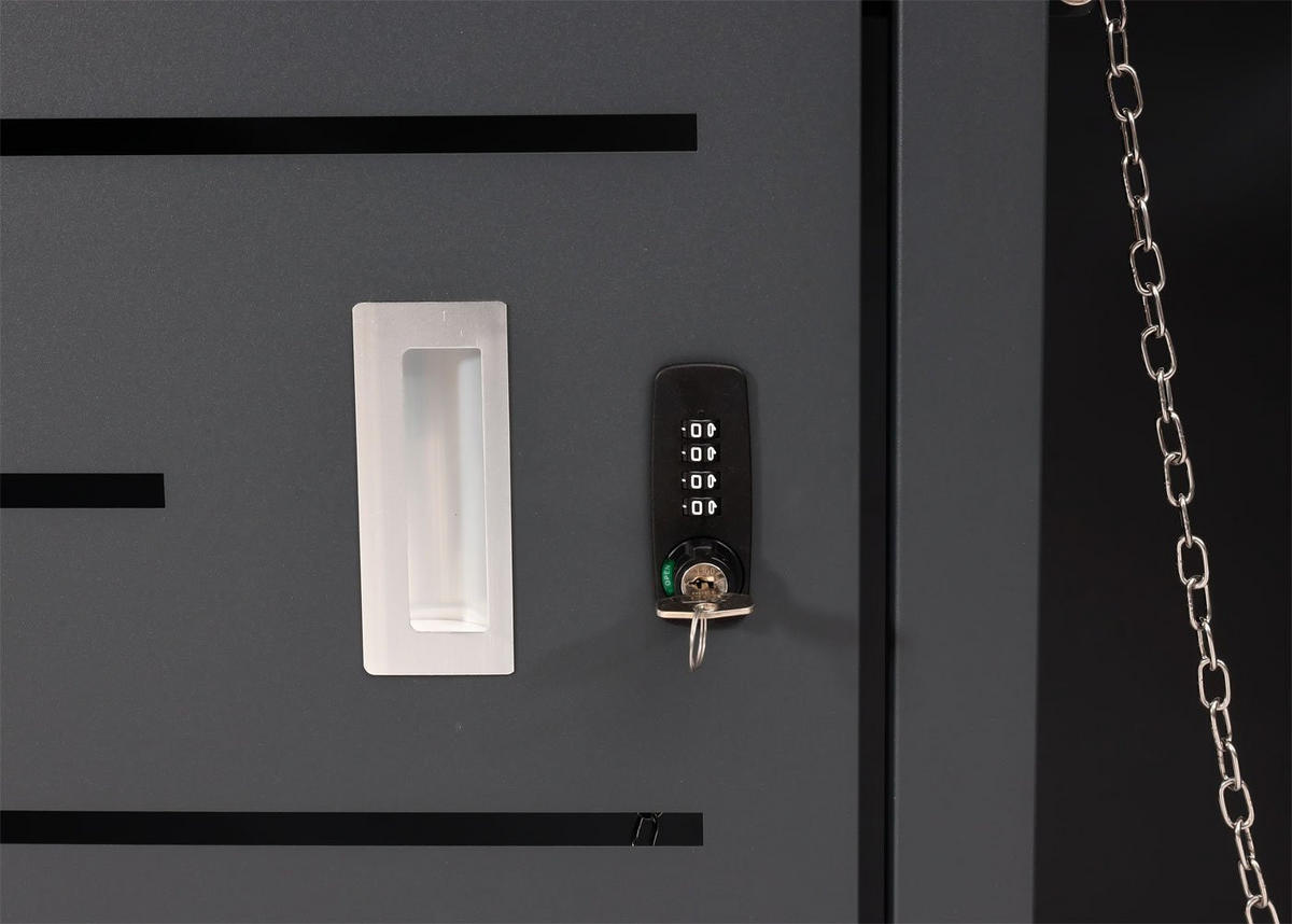 MÜLLTONNENBOX 2er 110x115x62cm 80-240 Liter - Anthrazit, Metall (115/110/62cm) - PROREGAL