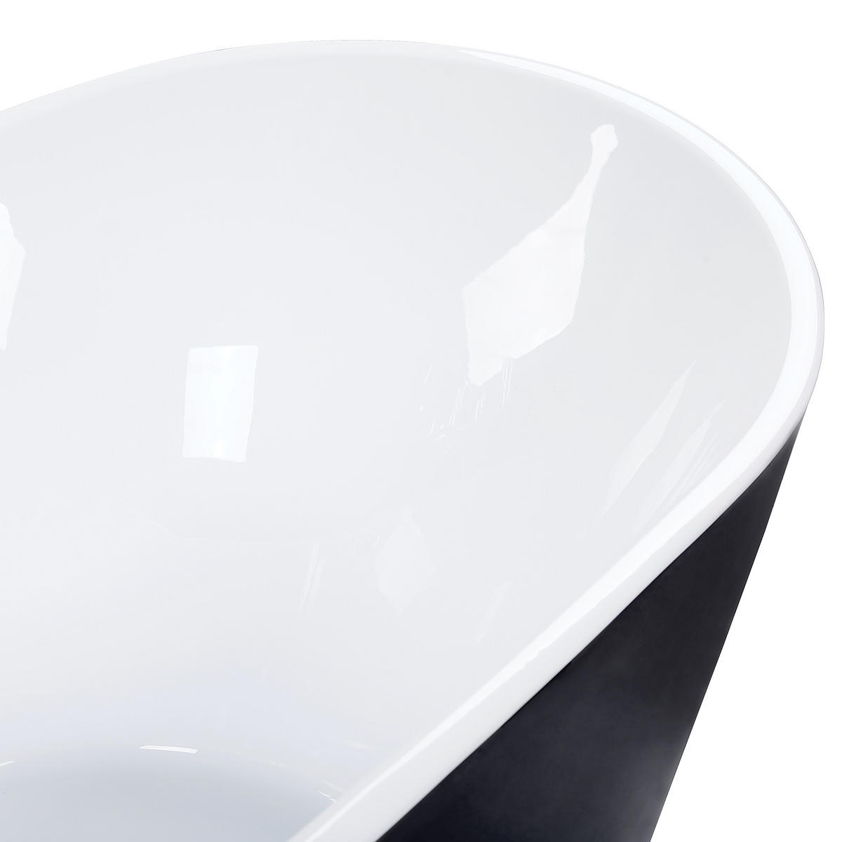 BADEWANNE FREISTEHEND 78x180x72 cm schwarz Antigua - Schwarz, Kunststoff (78/72/180cm) - Beliani