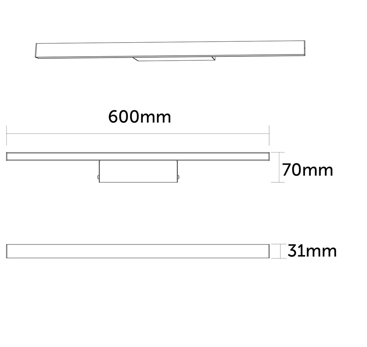 LED-WANDLEUCHTE Rift M - Gelb, Metall (60/3.1/7cm) - Lumicom