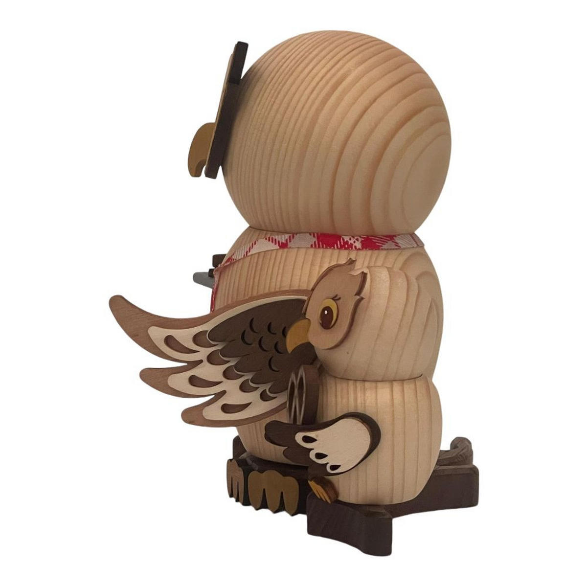 RAUCHFIGUR Eule Weihnachtsbäckerei mit Kind 15 cm - Multicolor, Holz (10/15/10cm)