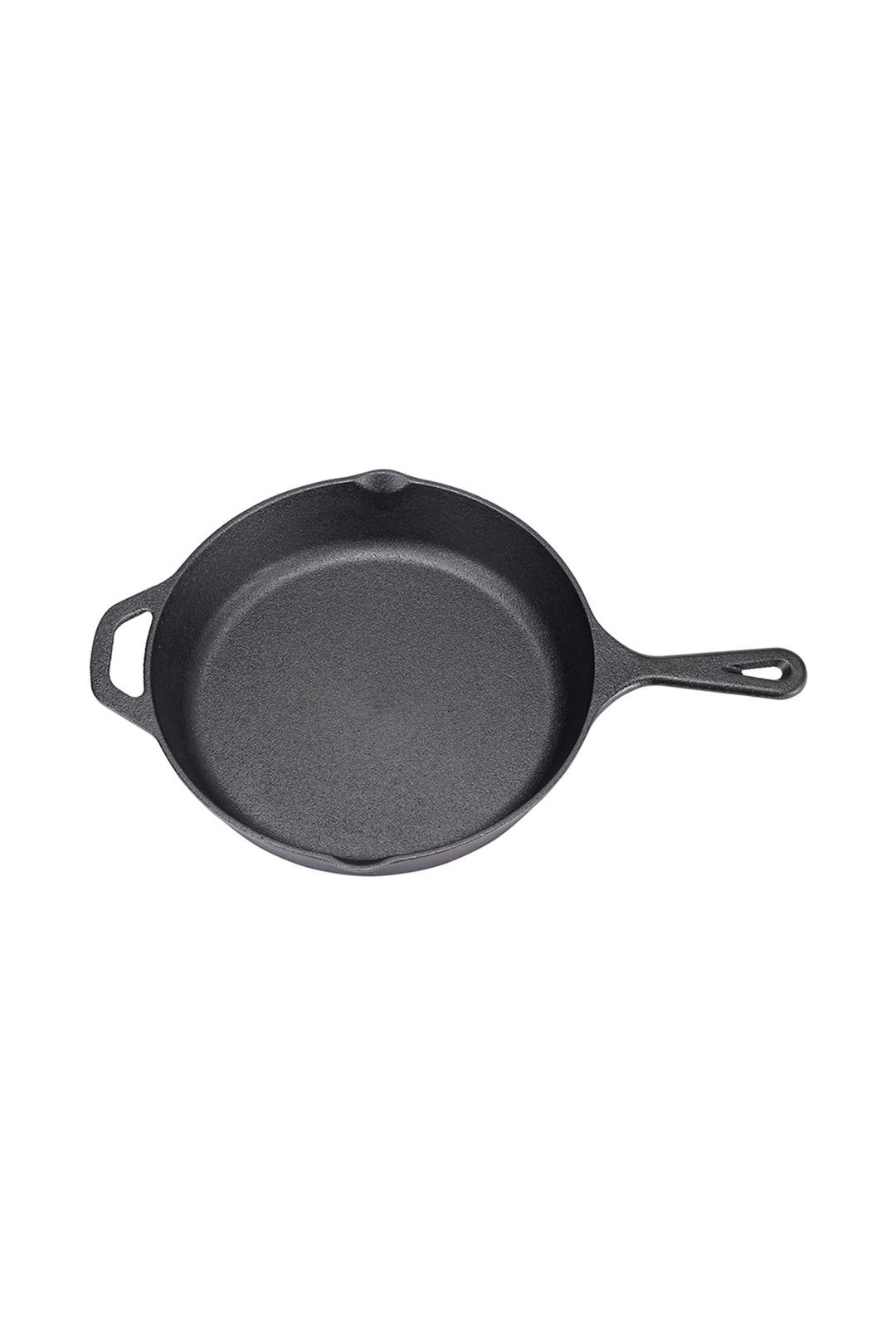 BRATPFANNE mit kurzem Griff Gusseisern in Schwarz gleichmäßige Hitzeverteilung Zwei Ausgießer 41 x 41 x 5 cm 2,3 kg - Schwarz, Metall (41/41/5cm) - Livingandhome