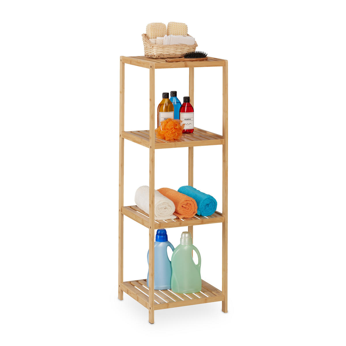BADREGAL - Hellbraun, Holz (38/116.5/39.5cm) - Relaxdays