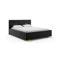 BETT LIZZY - Goldfarben/Schwarz, Holzwerkstoff (120/200cm) - Meblini