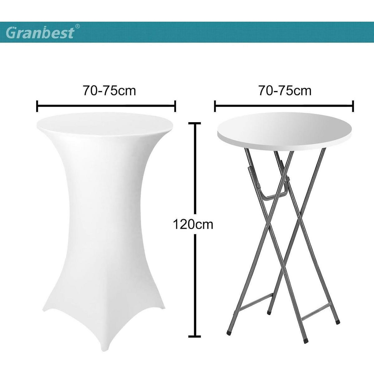 STEHTISCHHUSSEN 1er Set Weiß Ø 70-75cm - Weiß, Textil (75/120cm)