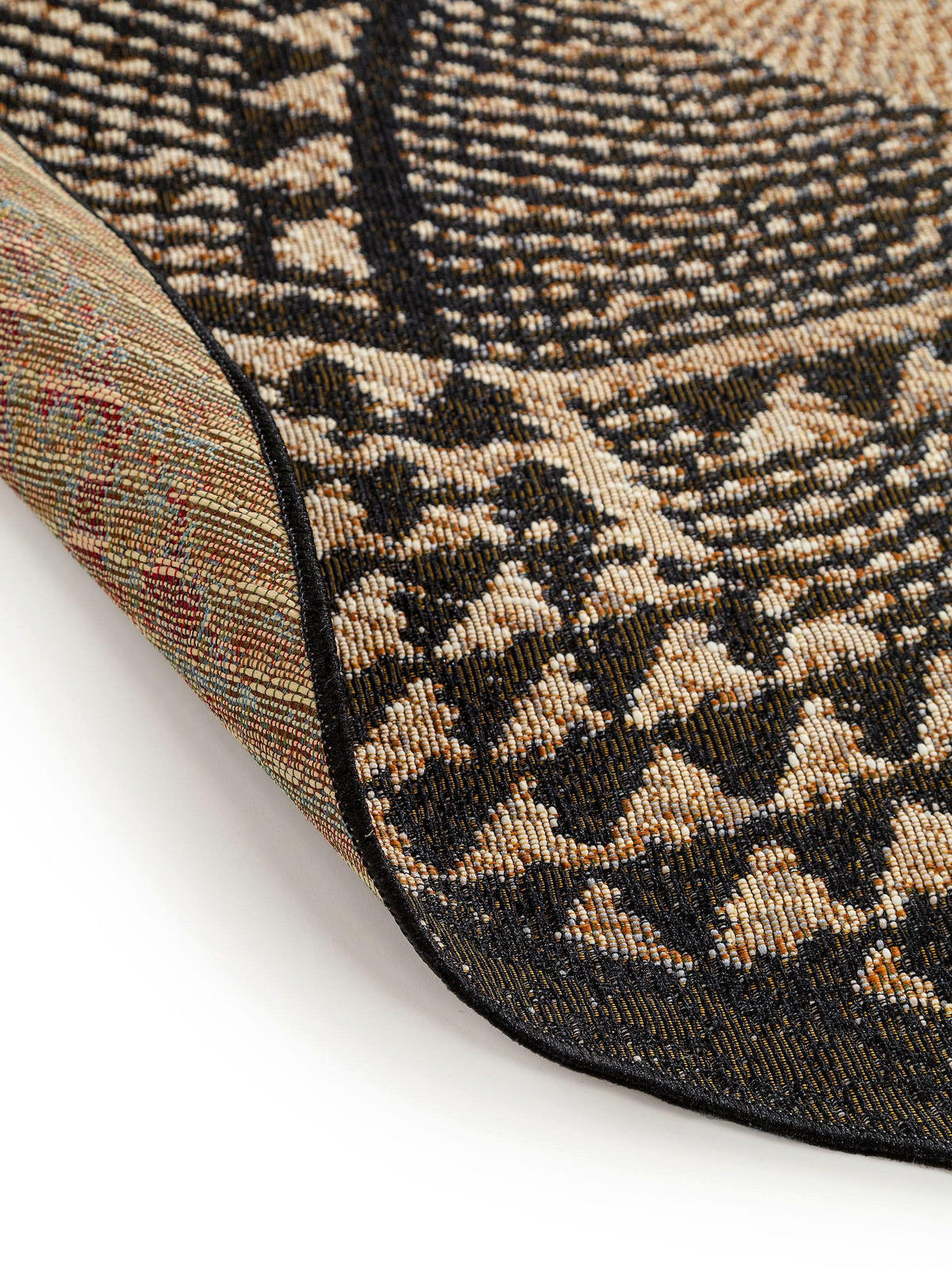 OUTDOORTEPPICH Artis Schwarz ø 160 cm rund - Schwarz, Textil (160/160cm) - benuta Nest