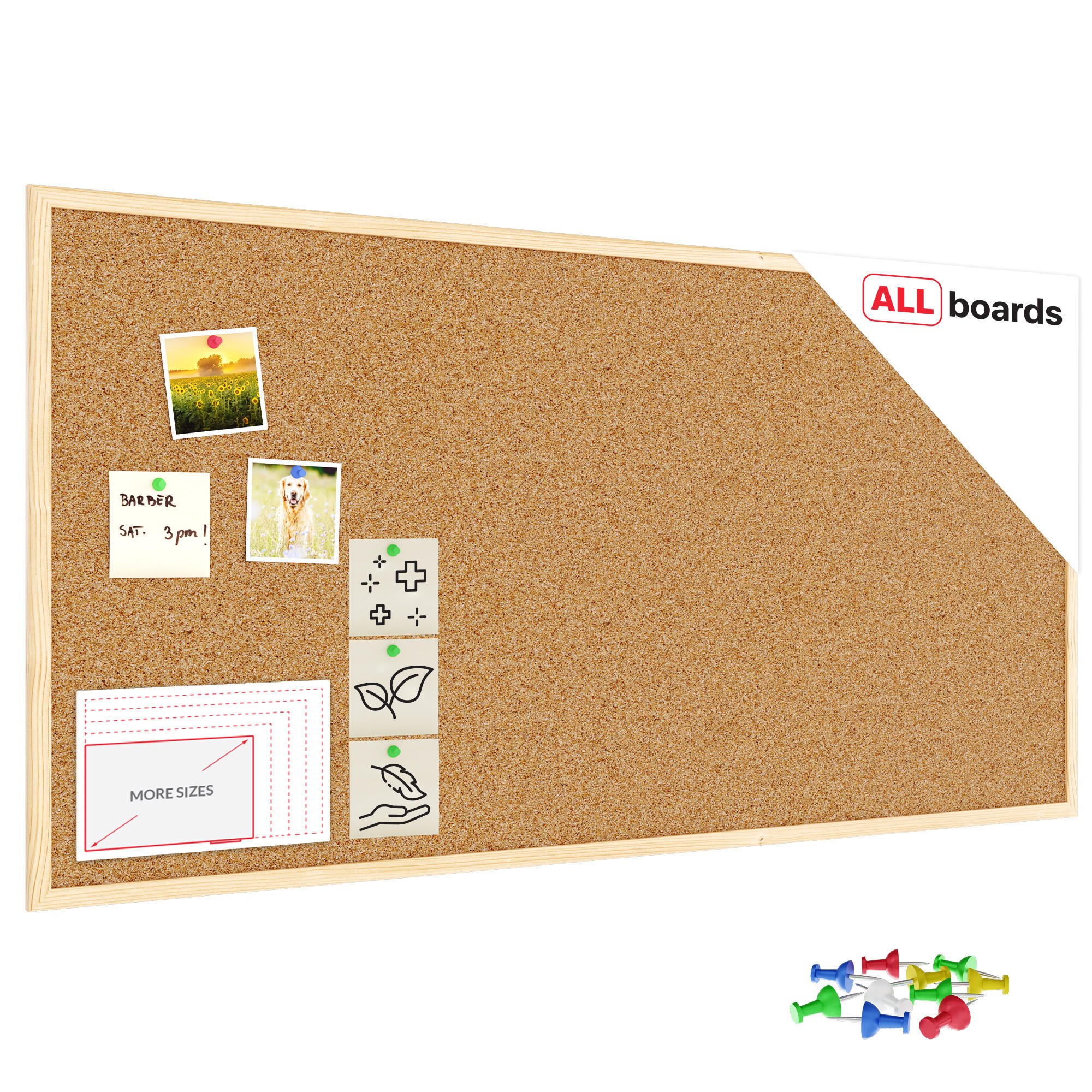PINNWAND mit Naturholzrahmen 120x60cm - Braun, Holz (120/60/1.5cm) - ALLboards