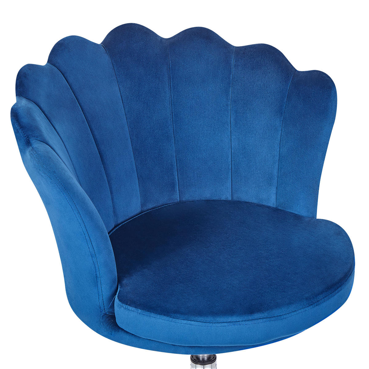 BÜROSTUHL Samtstoff Blau Monticello - Blau, Textil/Metall (67/78/65cm) - Beliani