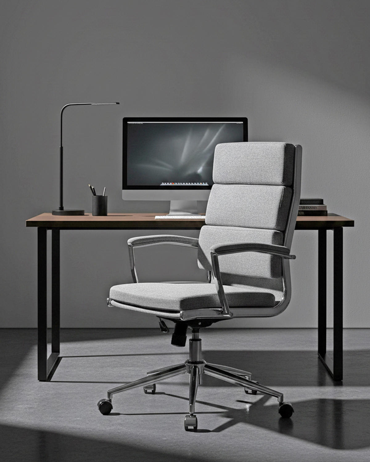 BÜROSTUHL Cyron Stoff grau - Chromfarben/Grau, Textil/Metall (61/115/65cm) - TPFLiving
