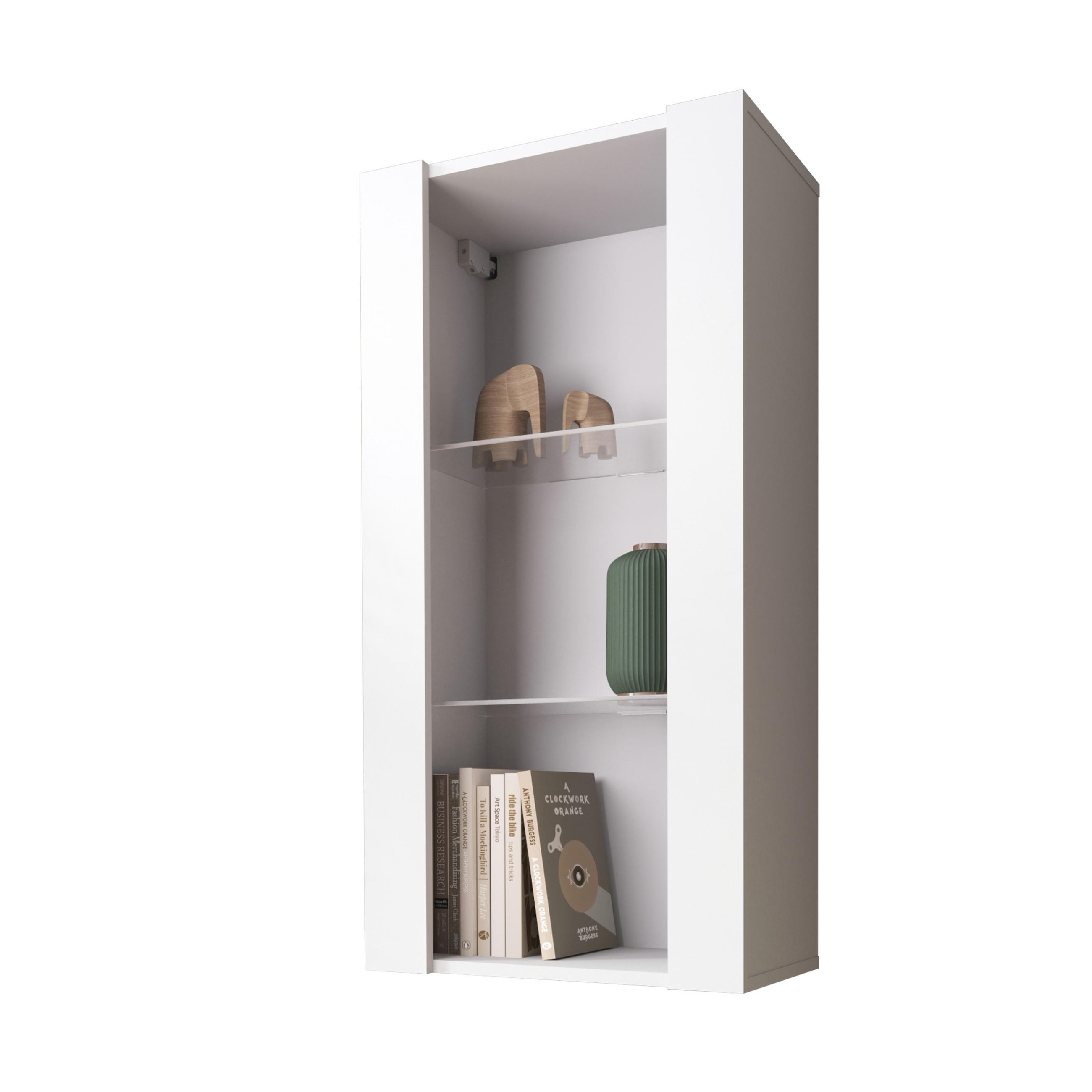 HÄNGEVITRINE TIVOLI Vertical 100, Weiss - Weiß, Glas/Holzwerkstoff (50/100/29.5cm) - Komodee
