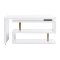 SCHREIBTISCH - 200 cm, 140 cm x 60 cm - Holz, Platte - Weiß - NICEPHORE - Weiß, Holz (60/200/76cm) - Vente-Unique