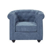 SESSEL mit gerader Rückenlehne - 1 Person - Stoff - Blau - - Blau, Textil (82/72/78cm) - Vente-Unique