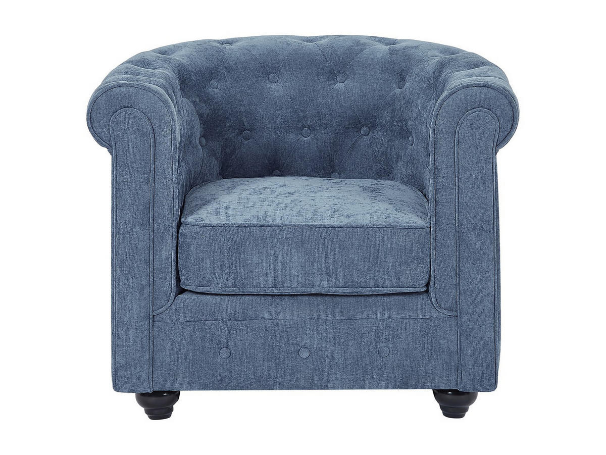 SESSEL - Stoff - Blau - CHESTERFIELD - Blau, Textil (78/72/82cm) - Vente-Unique