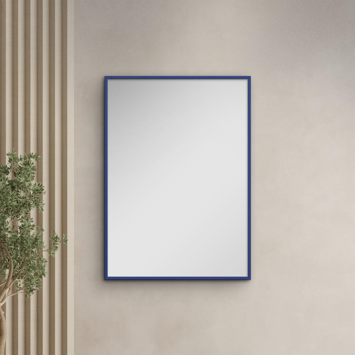 SPIEGEL - Blaues Holz - Blau, Holz/Papier (50/70/2cm) - Poster&Frame
