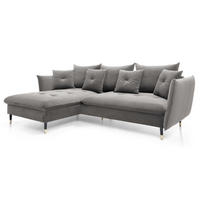 ECKSOFA 260 cm Sagir mit Schalffunktion, Bettkasten, Links - Grau - Schwarz/Grau, Holz (167/258cm) - Emporius