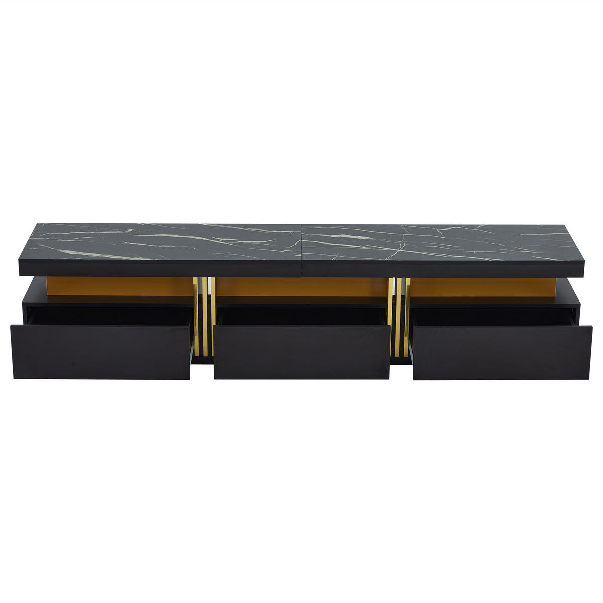 TV-MÖBEL Schwarz 200/40/42 cm - Schwarz, Holzwerkstoff (40/42/200cm) - Urban Meuble