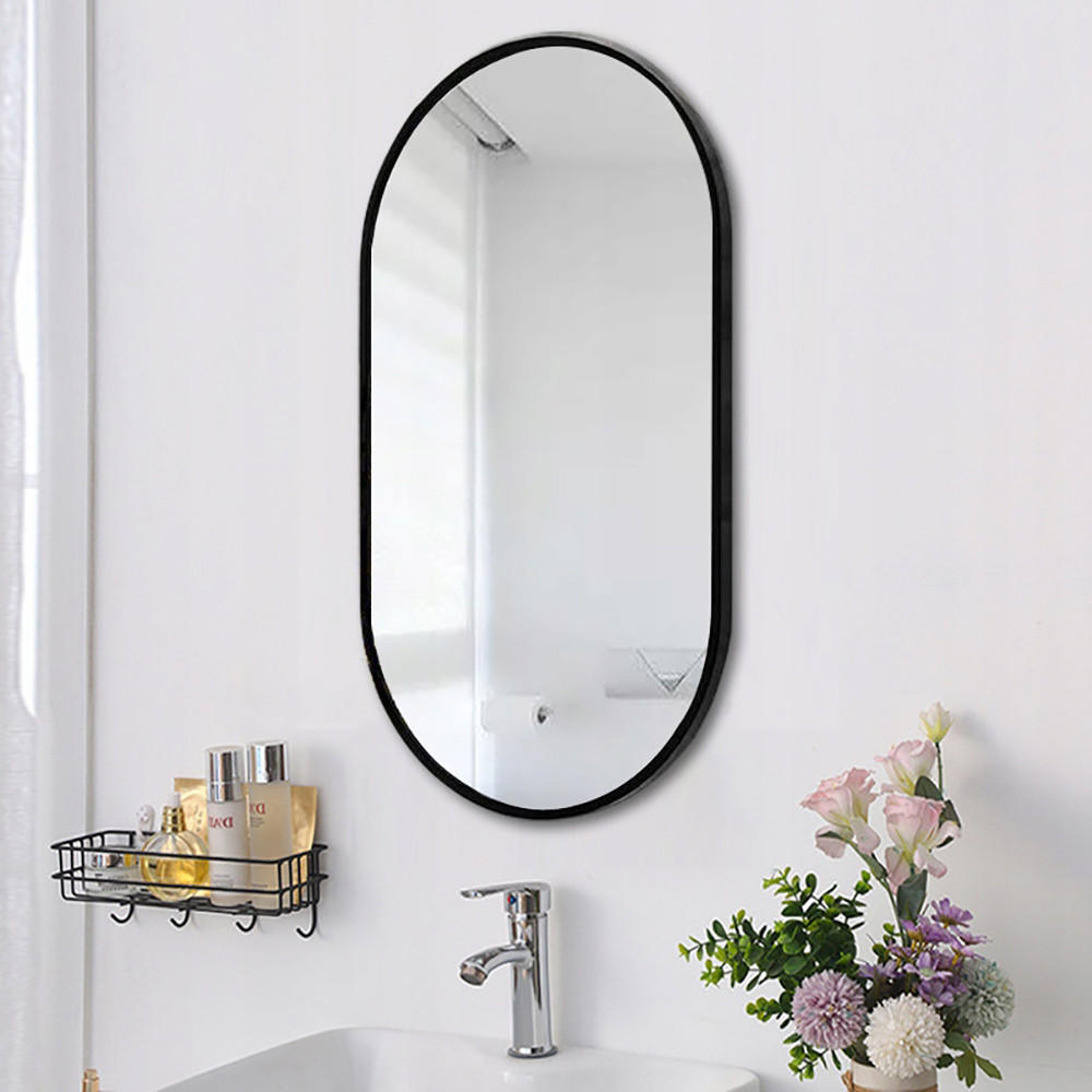 WANDSPIEGEL schwarz 75/40 cm - Schwarz, Glas (40/75/5cm) - MUVU