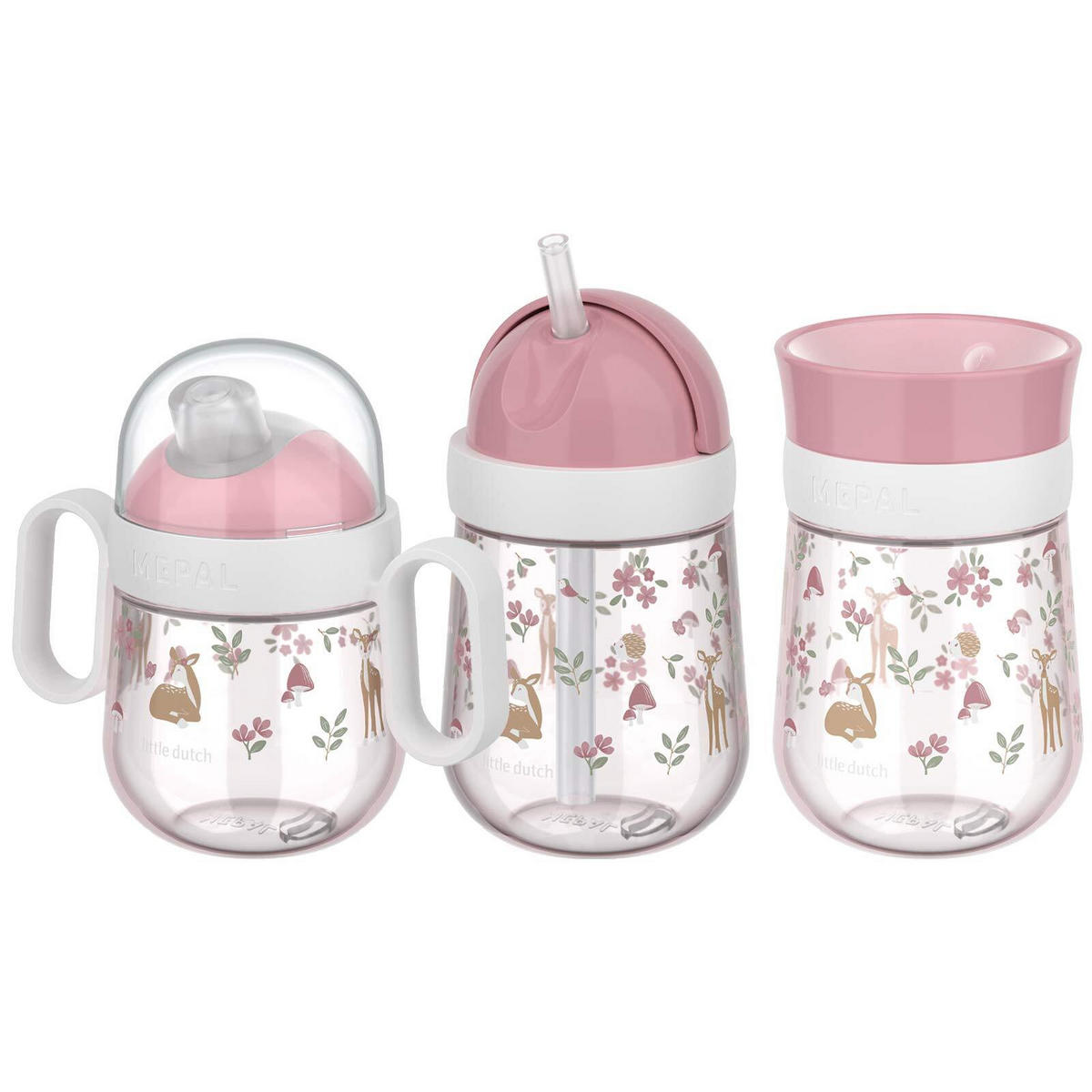 TRINKLERNBECHER-SET Mio Fairy Garden 3er Set - Pink/Rosa, Kunststoff (0.001L) - Mepal