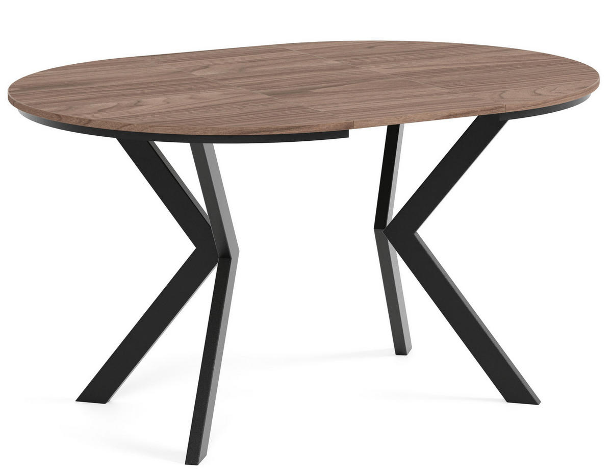 TISCH Schwarz EWA Ausziehbar - Walnussfarben/Schwarz, Holzwerkstoff (100/100/76cm) - Sepro Meble