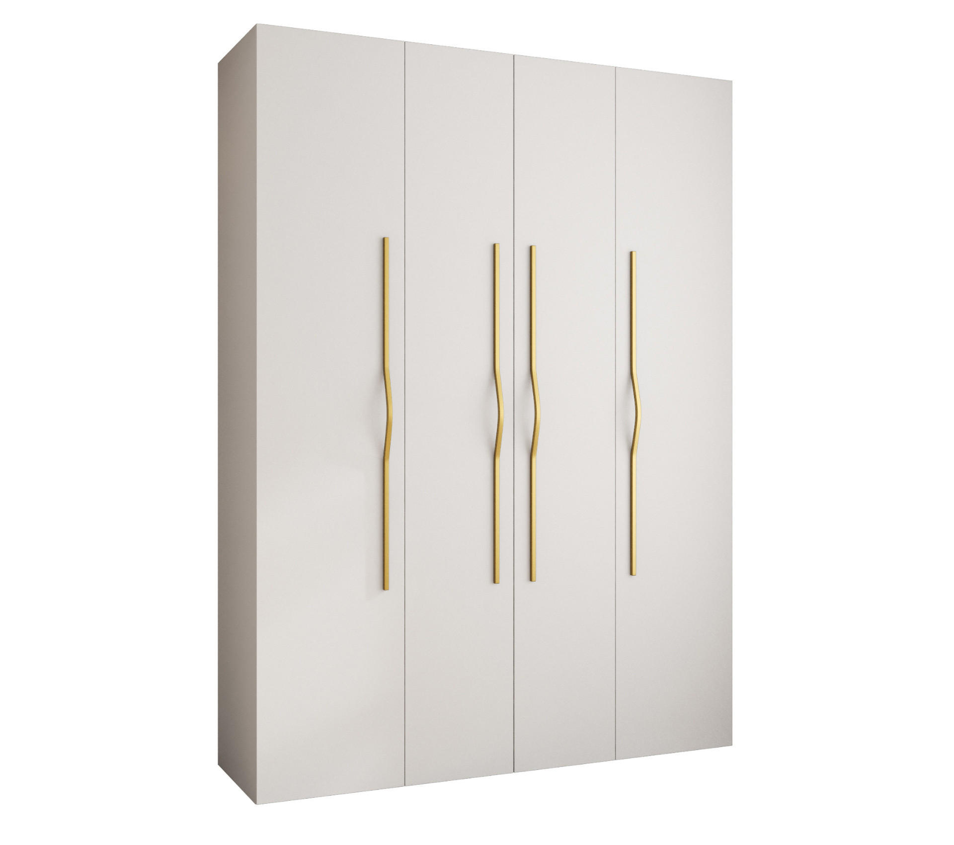 DREHTÜRENSCHRANK 245,5/180/50 4-türig - Goldfarben/Weiß, Holz/Metall (180/245.5/50cm) - Abiks Möbel