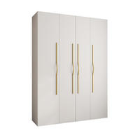DREHTÜRENSCHRANK 245,5/180/50 4-türig - Goldfarben/Weiß, Holz/Metall (180/245.5/50cm) - Abiks Möbel