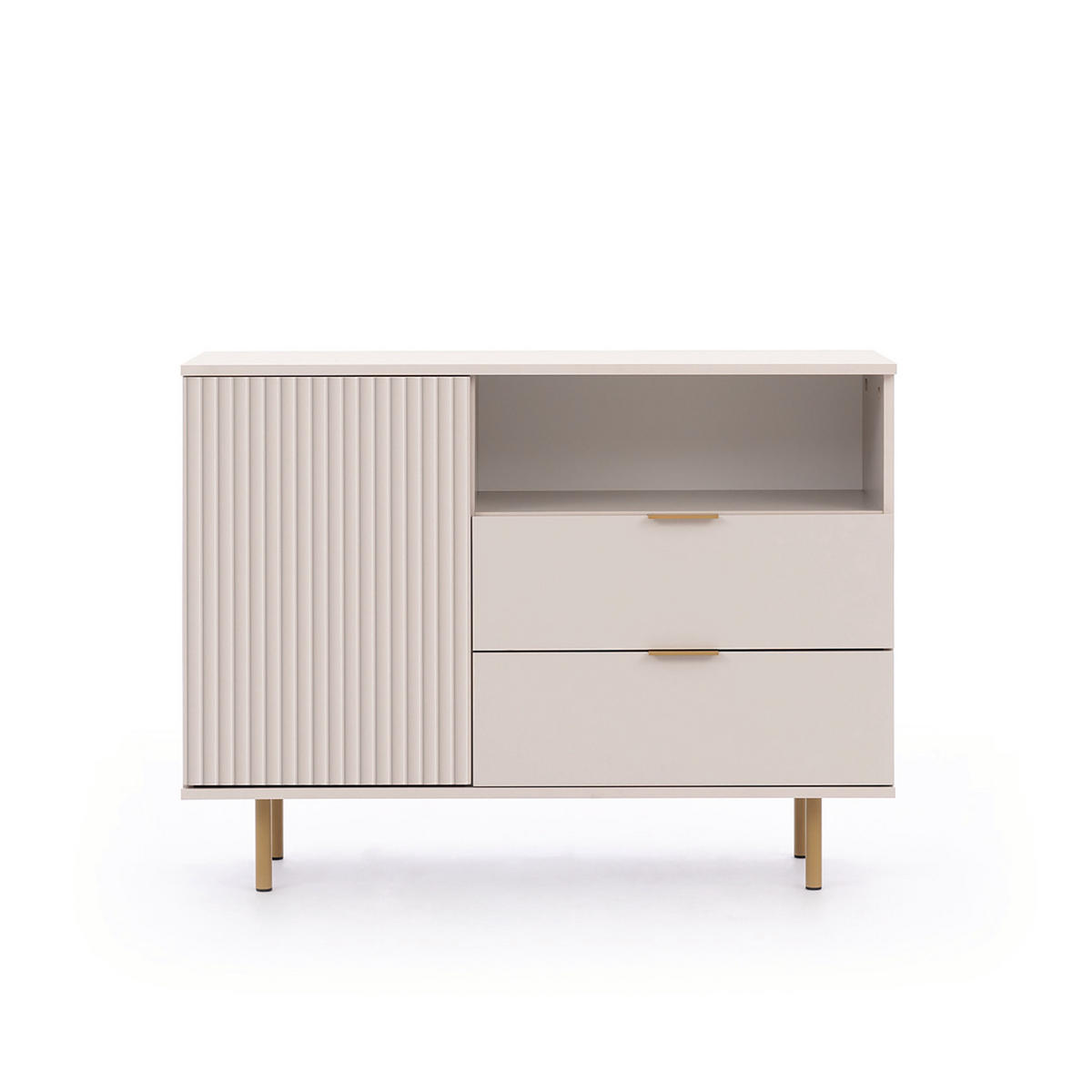 KOMMODE Bianco 107 Kaschmir - Kaschmir, Holzwerkstoff (107/80/41cm) - Bettso