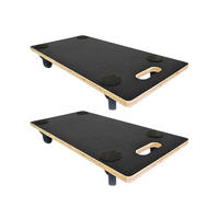 TRANSPORTROLLER 2er-Set Hercules mit 4 Rollen 11,5x30x60cm Traglast 200kg Siebdruck Holzplatte Schwarz - Schwarz, Holzwerkstoff (60/30/11.5cm) - PROREGAL