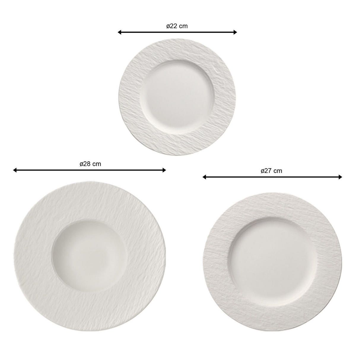 TELLER-SET Manufacture Rock weiß 6er Set - Weiß, Keramik (39/17/39cm) - Villeroy & Boch