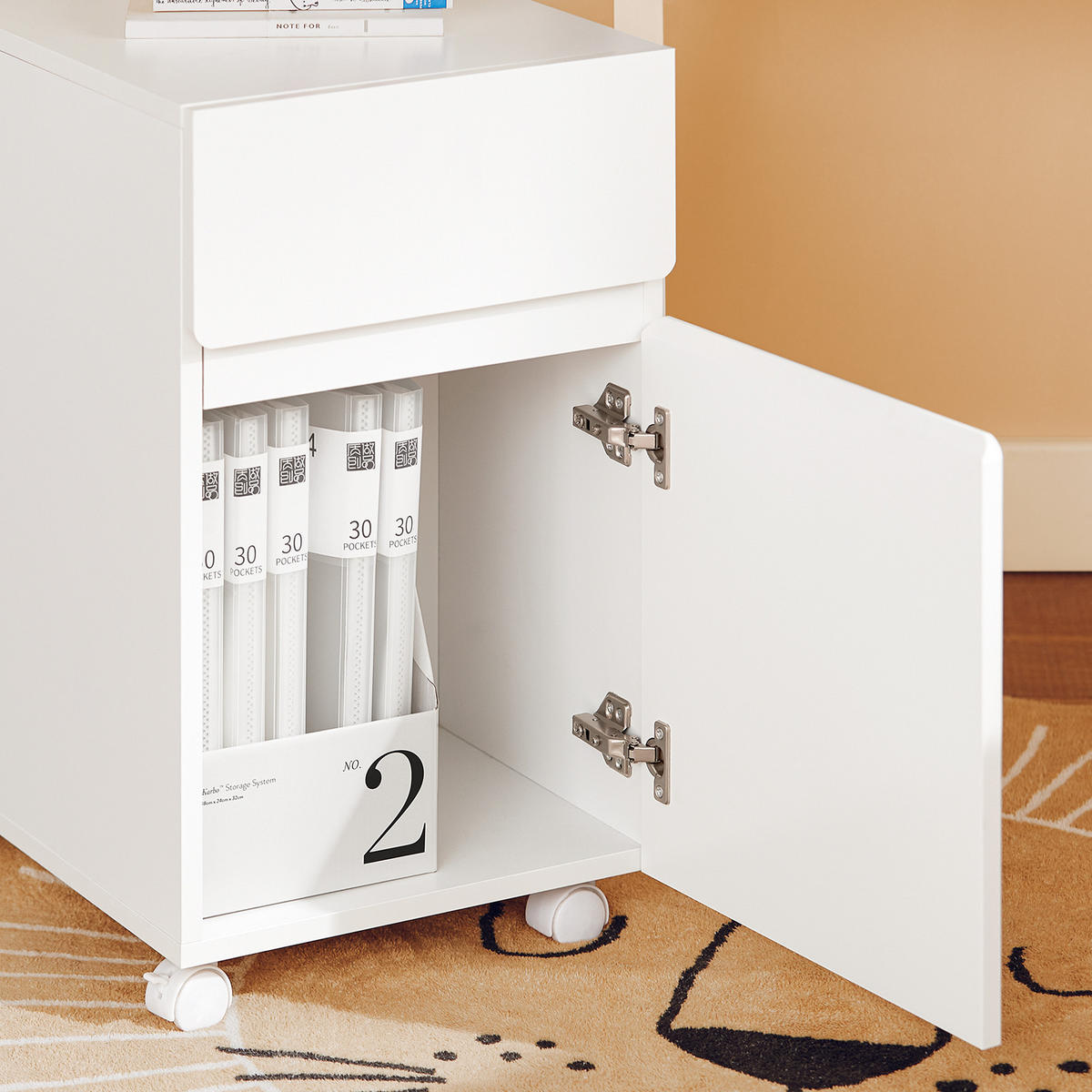 ROLLCONTAINER Weiß - Weiß, Holzwerkstoff (58/59/35cm) - SoBuy