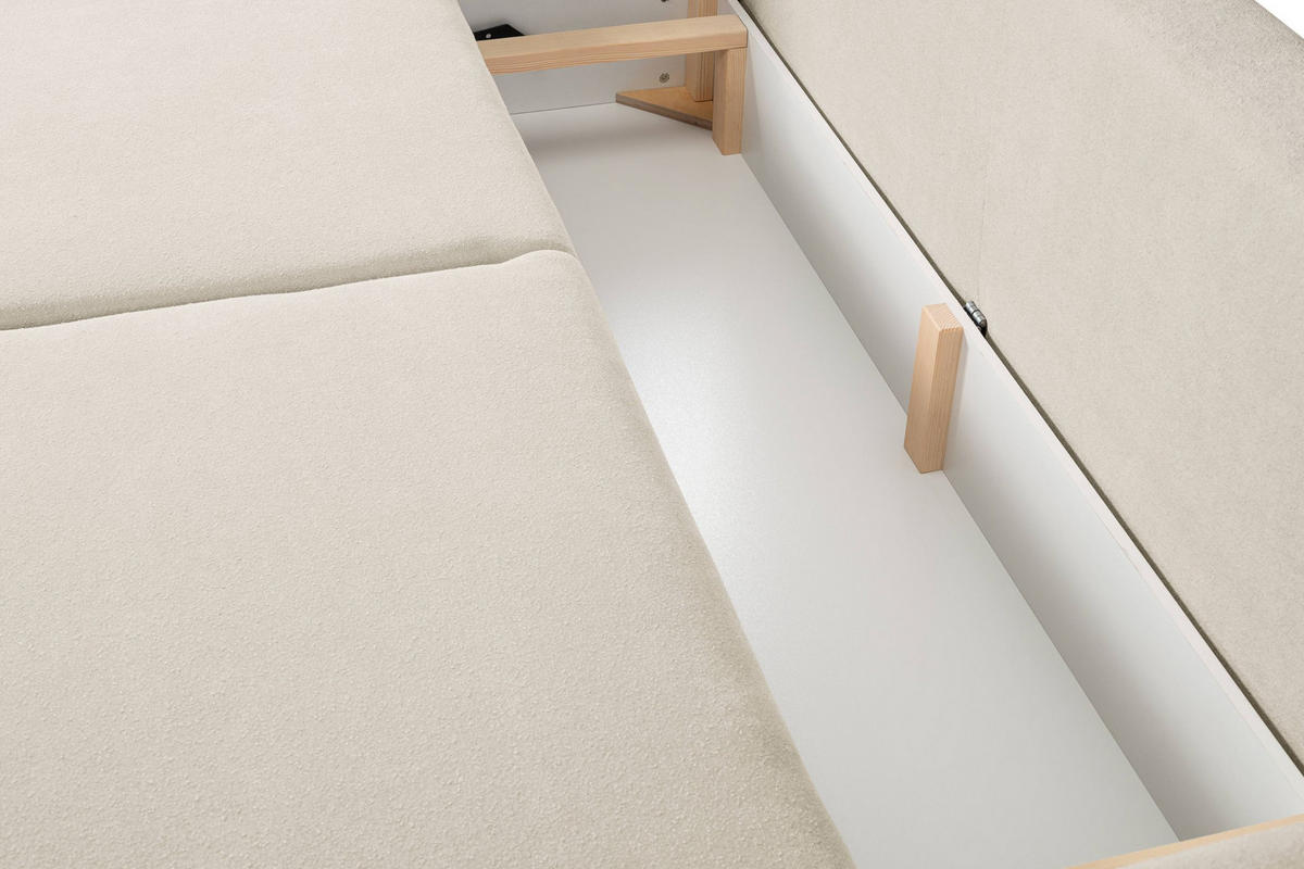 SOFA Hallora - Ecru (Melody 14) - Ecru, Holzwerkstoff (240/88/108cm) - Möblo