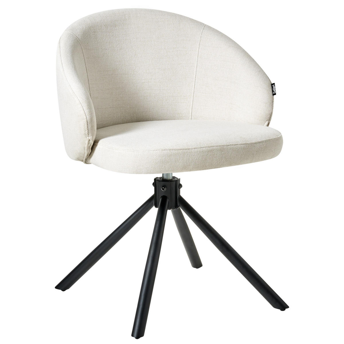 ESSZIMMERSTUHL 2er-Set Cremeweiß Ovalo - Schwarz/Weiß, Textil (59/77/68cm) - Beliani