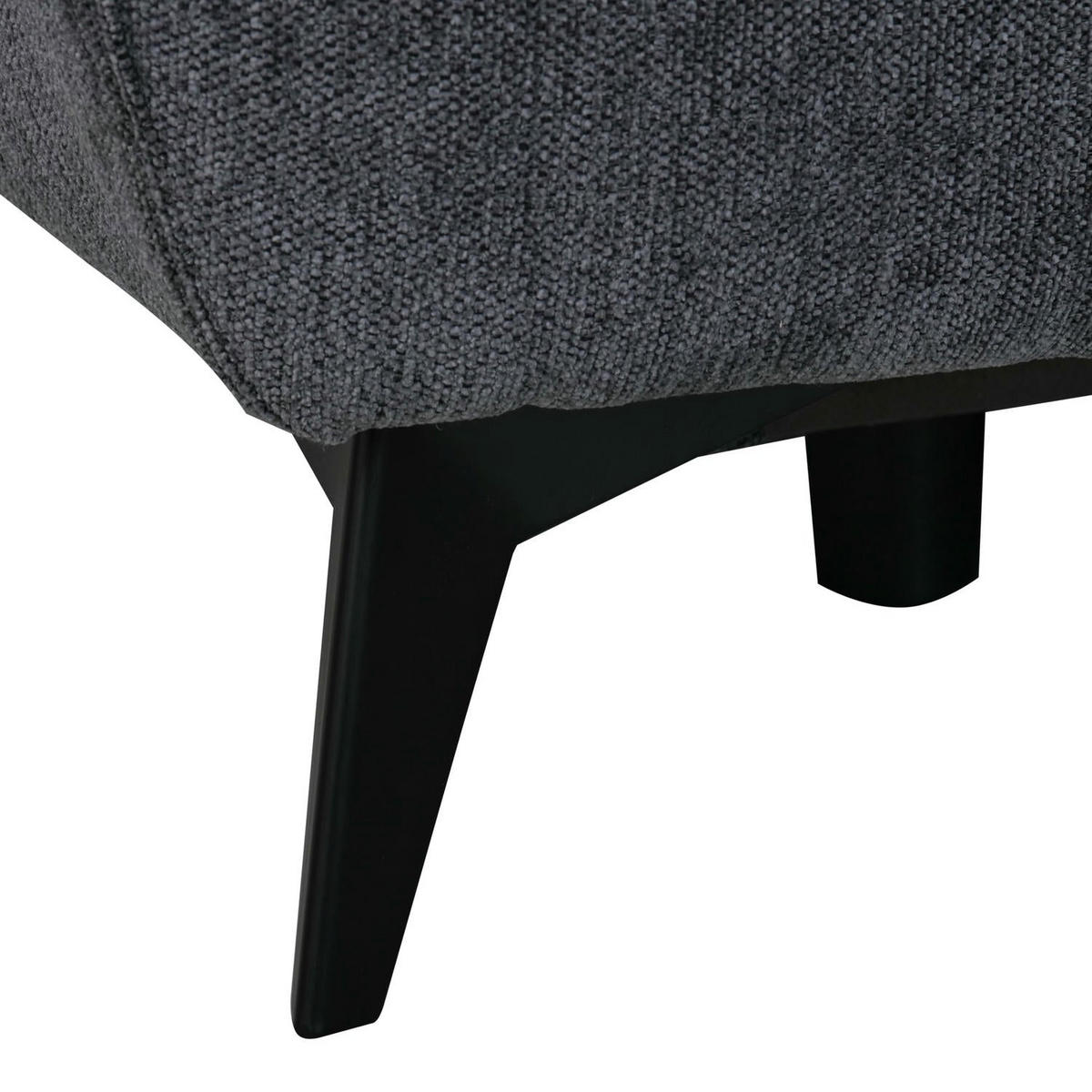 ECKSOFA Webstoff Grau - Schwarz/Grau, Textil/Metall (268/156cm) - Furnhouse