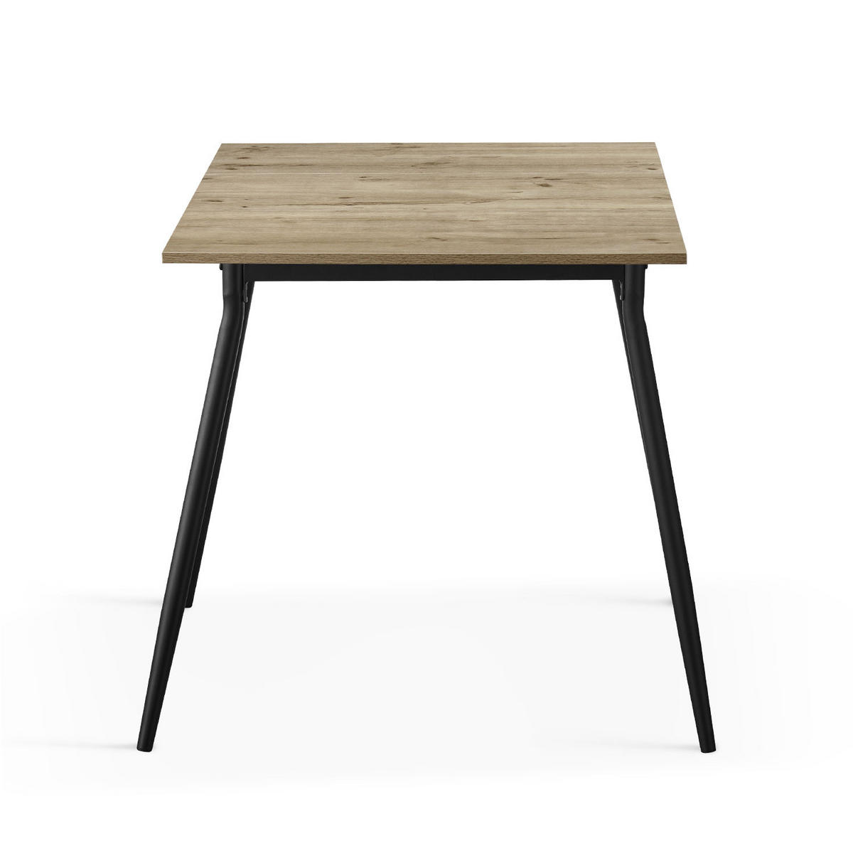 ESSTISCH JONTE 80-120/80/76 cm - Schwarz/Eiche San Remo, Holzwerkstoff/Metall (80/80/76cm) - B&D Home